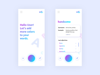 adj. App Update adjectives adobe xd app concept app design interface design minimal munich münchen ui design ui ux ui ux design uiux user interface web design