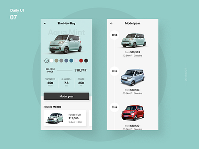 Daily UI_07_Car car mint rental ui