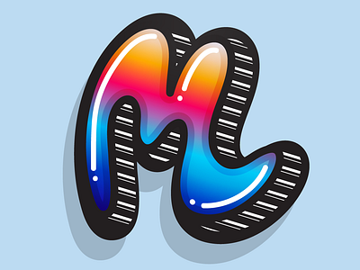 M custom letter graffiti illustrator letter letter m lettering typography urban vector