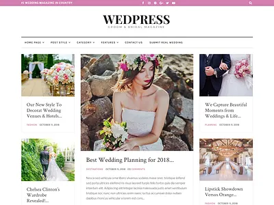 WedPress - Responsive WordPress Wedding Magazine Theme blog bride ceremony clean couple elegant gallery groom love marriage modern one page responsive wedding wedding theme