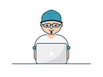Me at work ;-) character design face flat flatdesign graphic icon illustration illustrator vector