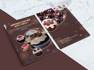 Cupcake Bi-Fold Menu ad bakery bakery menu bifold bifold menu birhtday business caffe cake catering chocolate coffee cupcake cupcakes design dessert dinner fast food flyer food
