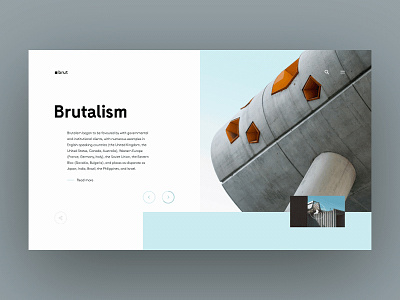 Brutalism - UI animation blue brutal brutalism brutalist concrete design interaction logo mark minimal sky slider slideshow typography ui ux web webdesign website