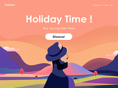 Holytime colorfull holiday homepage illustration inspiration landingpage landscape mountain ui ux vector