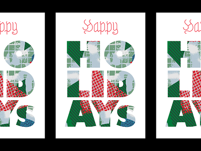 Happy Holidays christmas collage happy holidays pattern poster