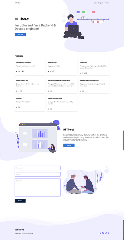 Free Gatsby portfolio for developers daily design gatsby github illustration javascript portfolio react.js styled components ui ux webdesign