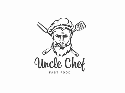 Uncle Chef logo branding cafe logo graphic design illustration logo