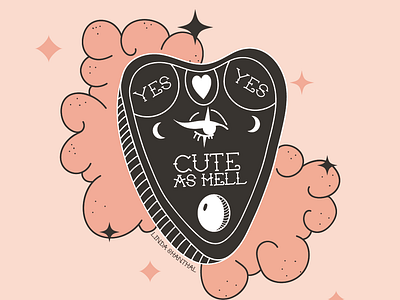 Cute as hell cute dark illustration vector