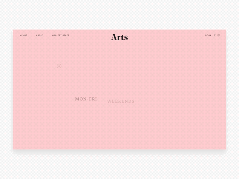 Arts Leeds - Menus animation design development drink food interaction interactive motion typography ui ux web