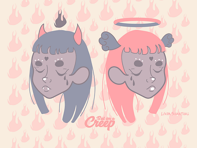 Twins charactedesign cute dark design illustration vector