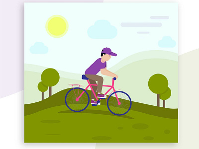 cycling cycling design flat illustaration road street