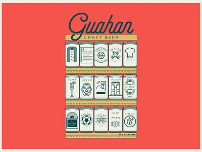 Guahan Craft Beer beer label craft beer craft brewery graphic design guahan guam beer line art packaging