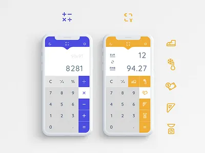 DailyUI #004 - Calculator app calculator converter currency dailyui dailyui004 design temperature ui vector weight