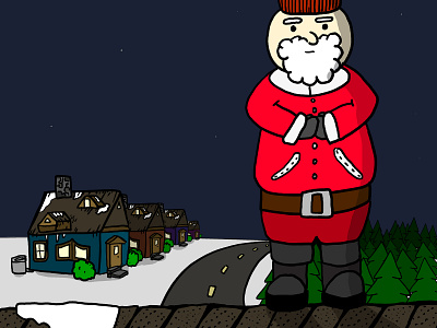 Santa. This photo is painful to look at cropped :( 2d 2d artist christmas drawing illustration photoshop photoshop art portait santa