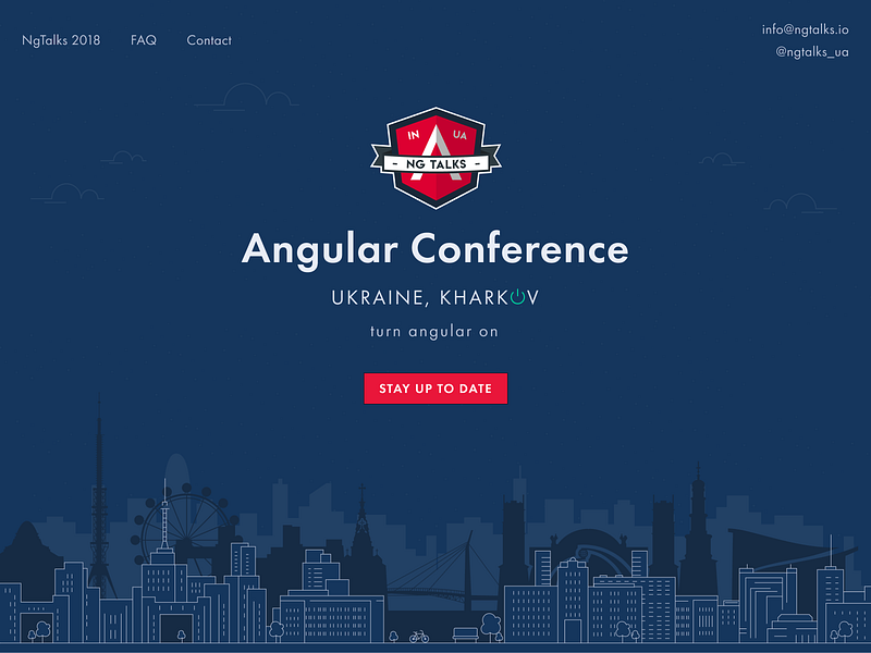 Meet NgTalks 2019 angular city conference dark dark blue event hero hero section javascript js ngtalks ui ux design ui design webflow