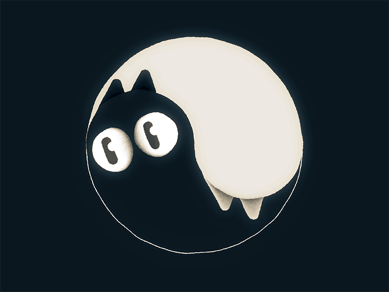 Yin & Yang Kitties 3d cat gif spin yin yang