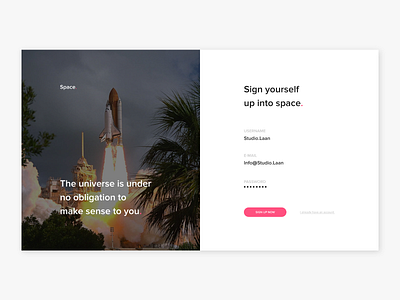 Daily UI 01 | Sign Up 01 daily daily ui 001 daily ui challange dailyui design flat minimal sign up typography ui ui design ux ux design website
