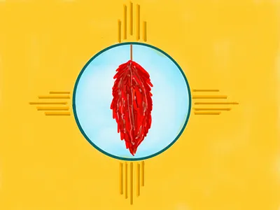 New Mexico animation chile design flat icon illustration logo new mexico ristra watercolor zia