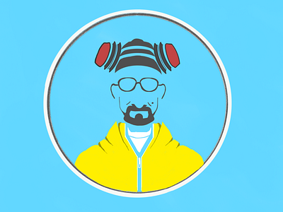 Walter White art breaking bad design design app gas heisenberg icon illustration ipad logo negative negative space logo pastel sketch walter white