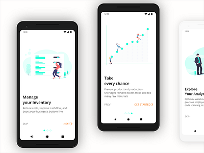 Business Inventory Onboarding interaction design mobile design ui design ux