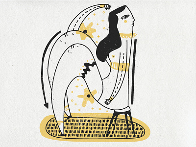 Sit Like A Lady abstract digital editorial female form illustration monochromatic people texture vector women