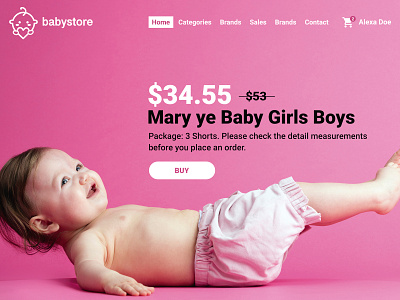 Babystore design ecommerce ui ux web website