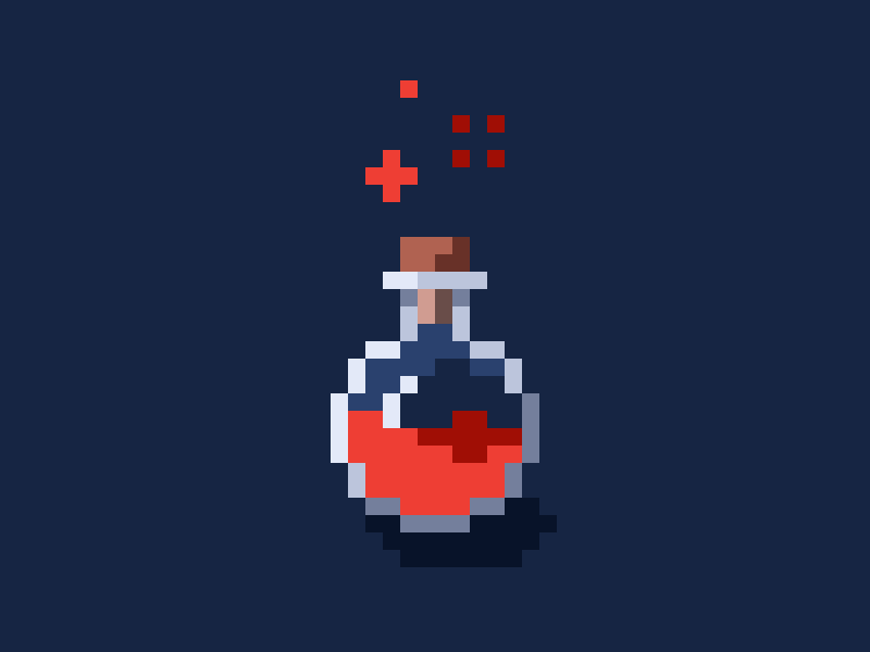 Health Potion animation art bubble classic cork drink game glass health illustration liquid magic pixel potion red retro vial