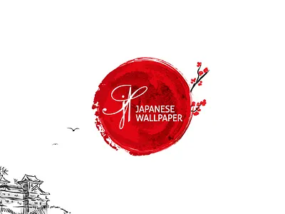 Japanese Wallpaper Co. "JPS". branding design flat graphic design japanese logo logo design red typography