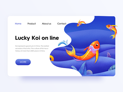 Lucky Koi concept design illustration sketch ui web 界面 设计