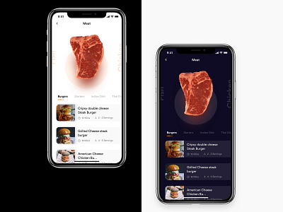 Recipe App UI app dark theme design ios 12 iphonex minimal app recipe app recipes ui