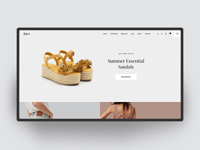 B&S - Fashion banner clean concept creative ecommerce hero header layout minimal typo typography ui