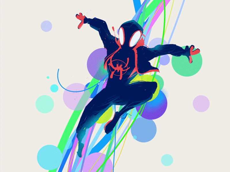 Spiderverse 2d 2d animation after effects animation art character design gif illustration loop marvel motion design photoshop spider man