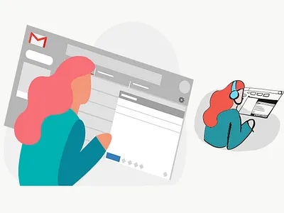 Email Support- CRM/ B2B adobe draw airmail b2b bpo business mail crm email email campaign email support email template fax gmail illustration ipad illustration message outlook remote work saas send email social app