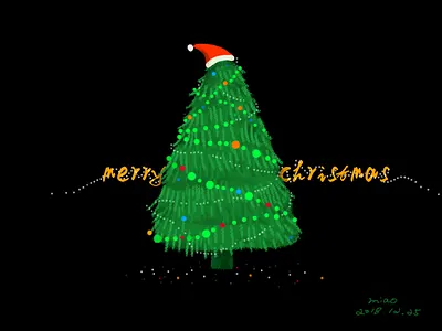 merry christmas merry christmas tree 手绘