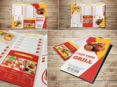 Elegant Restaurant Trifold Menu business cafe clean dark editable emydesign food food list food menu hotel menu psd psd template resorts restaurant restaurant menu design restaurant menu template simple take away trifold