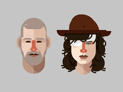 The Walking Dead character film flat illustration shane