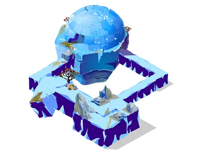 2d To 3d Dribble Version 2.5d design environment design game design game level illustration winter scene