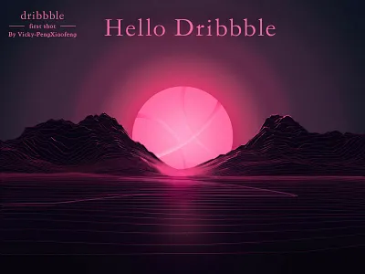 Hello dribbble design illustration photoshop ui