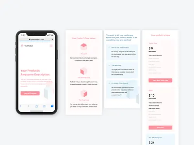 Your Product Landing Page - Mobile View content graphics design inspiration isometric landing page product design products ui ui design ux ux design web website