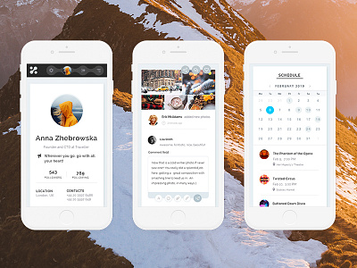 Social Network Mobile App app design flat ios minimal mobile ui ux