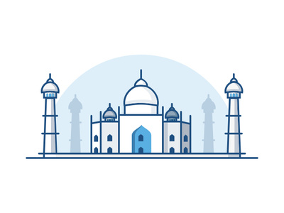 Taj Mahal illustration india taj mahal