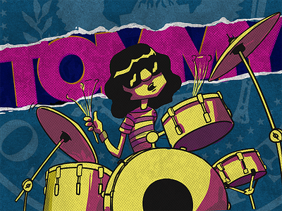 Tommy Ramone digital 2d digital art drawing illustration photoshop texture the ramones tommy ramone