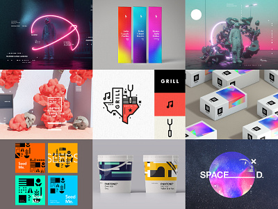 Top Nine Shots of 2018 2018 art color dribbble freelance girl gradient illustration poster posterdesign retro topnine type typography vector