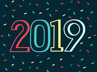 Happy New Year! 2019 codepen confetti css graphic design hand animation html illustration leniolabs new year stroke animation svg svg animation typography