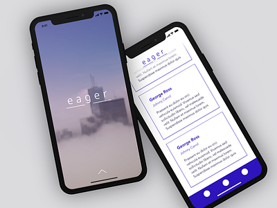 Eager app branding design minimal typography ui ux