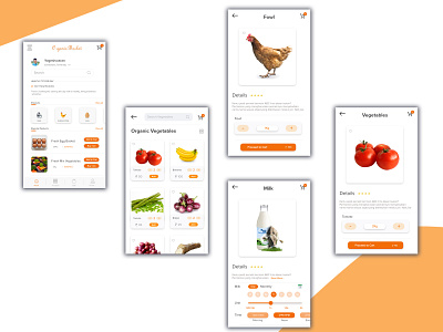 Organic Milk and Vegetables applications adobe xd agriculture app application dailyui design ecommerce farmer milk mobile organic ux xd