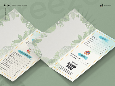 Breeze by B&B - BAR Menu - Shot 2 bar breeze cocktail designer designiasi freelancer graphicdesign illustration menu menudesign razvandesign vector