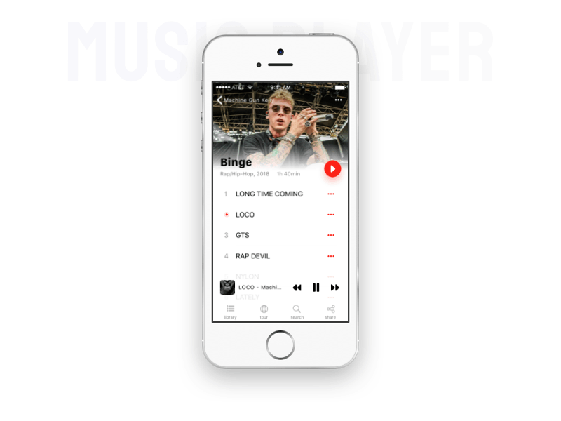 Music player animated prototype animated animated page animated prototype app apple ios music music player ui player prototype