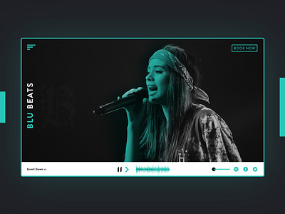 BLU BEATS iIiIIi app best clean concert kit8 landing page minimal music ui ui ux design uiux web xd