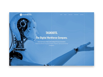 Taskbots website design and development design frontend future scifi ui uiux ux webdesign website